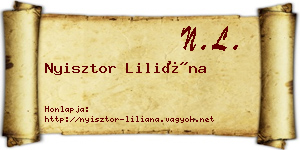 Nyisztor Liliána névjegykártya